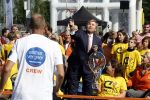 Amsterdam 21 september 2022
Koning Willem Alexander bezoekt sportdag van de Johan Cruyff foundation op de toekomst en in de Johan Cruyff Arena . Danny Cruyff Jordi Cruyff en zijn dochter Susila .