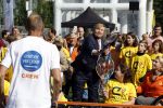 Amsterdam 21 september 2022
Koning Willem Alexander bezoekt sportdag van de Johan Cruyff foundation op de toekomst en in de Johan Cruyff Arena . Danny Cruyff Jordi Cruyff en zijn dochter Susila .