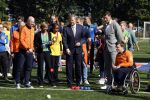 Amsterdam 21 september 2022
Koning Willem Alexander bezoekt sportdag van de Johan Cruyff foundation op de toekomst en in de Johan Cruyff Arena . Danny Cruyff Jordi Cruyff en zijn dochter Susila .