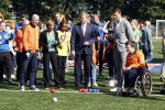 Amsterdam 21 september 2022
Koning Willem Alexander bezoekt sportdag van de Johan Cruyff foundation op de toekomst en in de Johan Cruyff Arena . Danny Cruyff Jordi Cruyff en zijn dochter Susila .
