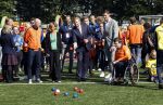 Amsterdam 21 september 2022
Koning Willem Alexander bezoekt sportdag van de Johan Cruyff foundation op de toekomst en in de Johan Cruyff Arena . Danny Cruyff Jordi Cruyff en zijn dochter Susila .