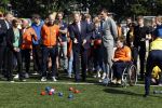 Amsterdam 21 september 2022
Koning Willem Alexander bezoekt sportdag van de Johan Cruyff foundation op de toekomst en in de Johan Cruyff Arena . Danny Cruyff Jordi Cruyff en zijn dochter Susila .