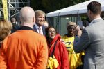 Amsterdam 21 september 2022
Koning Willem Alexander bezoekt sportdag van de Johan Cruyff foundation op de toekomst en in de Johan Cruyff Arena . Danny Cruyff Jordi Cruyff en zijn dochter Susila .