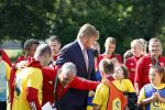 Amsterdam 21 september 2022
Koning Willem Alexander bezoekt sportdag van de Johan Cruyff foundation op de toekomst en in de Johan Cruyff Arena . Danny Cruyff Jordi Cruyff en zijn dochter Susila .