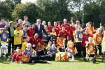 Amsterdam 21 september 2022
Koning Willem Alexander bezoekt sportdag van de Johan Cruyff foundation op de toekomst en in de Johan Cruyff Arena . Danny Cruyff Jordi Cruyff en zijn dochter Susila .