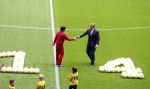 Amsterdam 21 september 2022
Koning Willem Alexander bezoekt sportdag van de Johan Cruyff foundation op de toekomst en in de Johan Cruyff Arena . Danny Cruyff Jordi Cruyff en zijn dochter Susila .