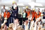 Amsterdam 21 september 2022
Koning Willem Alexander bezoekt sportdag van de Johan Cruyff foundation op de toekomst en in de Johan Cruyff Arena . Danny Cruyff Jordi Cruyff en zijn dochter Susila .