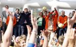 Amsterdam 21 september 2022
Koning Willem Alexander bezoekt sportdag van de Johan Cruyff foundation op de toekomst en in de Johan Cruyff Arena . Danny Cruyff Jordi Cruyff en zijn dochter Susila .