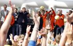 Amsterdam 21 september 2022
Koning Willem Alexander bezoekt sportdag van de Johan Cruyff foundation op de toekomst en in de Johan Cruyff Arena . Danny Cruyff Jordi Cruyff en zijn dochter Susila .