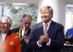 Amsterdam 21 september 2022
Koning Willem Alexander bezoekt sportdag van de Johan Cruyff foundation op de toekomst en in de Johan Cruyff Arena . Danny Cruyff Jordi Cruyff en zijn dochter Susila .