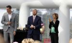 Amsterdam 21 september 2022
Koning Willem Alexander bezoekt sportdag van de Johan Cruyff foundation op de toekomst en in de Johan Cruyff Arena . Danny Cruyff Jordi Cruyff en zijn dochter Susila .