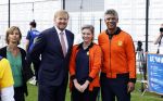 Amsterdam 21 september 2022
Koning Willem Alexander bezoekt sportdag van de Johan Cruyff foundation op de toekomst en in de Johan Cruyff Arena . Danny Cruyff Jordi Cruyff en zijn dochter Susila . Koning Willem Alexander Frank Rijkaard en Marlou van Rhijn