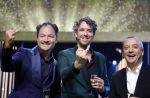 Amsterdam 6 oktober 2022
Uitreiking televizierring 2022 in carre
Niels v d Laan en Jeroen Woe met Miguel Wiels