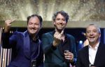 Amsterdam 6 oktober 2022
Uitreiking televizierring 2022 in carre
Niels v d Laan en Jeroen Woe met Miguel Wiels