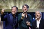 Amsterdam 6 oktober 2022
Uitreiking televizierring 2022 in carre
Niels v d Laan en Jeroen Woe met Miguel Wiels