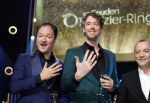 Amsterdam 6 oktober 2022
Uitreiking televizierring 2022 in carre
Niels v d Laan en Jeroen Woe met Miguel Wiels