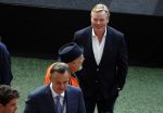 Amsterdam 21 september 2022
Koning Willem Alexander bezoekt sportdag van de Johan Cruyff foundation op de toekomst en in de Johan Cruyff Arena . Danny Cruyff Jordi Cruyff en zijn dochter Susila . Ronald Koeman