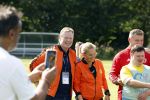 Amsterdam 21 september 2022
Koning Willem Alexander bezoekt sportdag van de Johan Cruyff foundation op de toekomst en in de Johan Cruyff Arena . Danny Cruyff Jordi Cruyff en zijn dochter Susila . Ronald Koeman en Sarina Wiegman