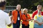 Amsterdam 21 september 2022
Koning Willem Alexander bezoekt sportdag van de Johan Cruyff foundation op de toekomst en in de Johan Cruyff Arena . Danny Cruyff Jordi Cruyff en zijn dochter Susila . Ronald Koeman en Sarina Wiegman