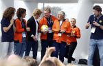 Amsterdam 21 september 2022
Koning Willem Alexander bezoekt sportdag van de Johan Cruyff foundation op de toekomst en in de Johan Cruyff Arena . Danny Cruyff Jordi Cruyff en zijn dochter Susila . Ronald Koeman en Sjaak Swart