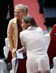 Amsterdam 21 september 2022
Koning Willem Alexander bezoekt sportdag van de Johan Cruyff foundation op de toekomst en in de Johan Cruyff Arena . Danny Cruyff Jordi Cruyff en zijn dochter Susila . Sarina Wiegman