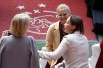 Amsterdam 21 september 2022
Koning Willem Alexander bezoekt sportdag van de Johan Cruyff foundation op de toekomst en in de Johan Cruyff Arena . Danny Cruyff Jordi Cruyff en zijn dochter Susila . Sarina Wiegman