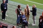 Amsterdam 21 september 2022
Koning Willem Alexander bezoekt sportdag van de Johan Cruyff foundation op de toekomst en in de Johan Cruyff Arena . Danny Cruyff Jordi Cruyff en zijn dochter Susila .