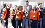 Amsterdam 21 september 2022
Koning Willem Alexander bezoekt sportdag van de Johan Cruyff foundation op de toekomst en in de Johan Cruyff Arena . Danny Cruyff Jordi Cruyff en zijn dochter Susila . Sjaak Swart