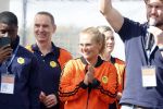 Amsterdam 21 september 2022
Koning Willem Alexander bezoekt sportdag van de Johan Cruyff foundation op de toekomst en in de Johan Cruyff Arena . Danny Cruyff Jordi Cruyff en zijn dochter Susila .sarina Wiegman