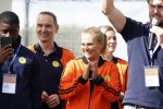 Amsterdam 21 september 2022
Koning Willem Alexander bezoekt sportdag van de Johan Cruyff foundation op de toekomst en in de Johan Cruyff Arena . Danny Cruyff Jordi Cruyff en zijn dochter Susila .sarina Wiegman