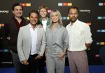 Schiphol 31 september 2024
Winterpresentatie RTL / Videoland in een tent achter Hotel v d Valk bij Schiphol . Aran Bade, Lex Uiting, Bridget Maasland, Rob Goossens en Daan Nieber (v.l.n.r. )