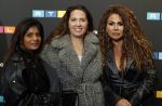 Schiphol 31 september 2024
Winterpresentatie RTL / Videoland in een tent achter Hotel v d Valk bij Schiphol . Michella Kox  Kimberly Bos en Leslie Keijzer