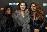 Schiphol 31 september 2024
Winterpresentatie RTL / Videoland in een tent achter Hotel v d Valk bij Schiphol . Michella Kox  Kimberly Bos en Leslie Keijzer