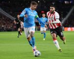 Eindhoven, 21 Oktober 2025
CL Wedstrijd PSV-Napolie, eindstand 6-2
Ismael Saibari met Giovanni Di Lorenzo