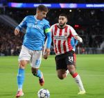 Eindhoven, 21 Oktober 2025
CL Wedstrijd PSV-Napolie, eindstand 6-2
Ismael Saibari met Giovanni Di Lorenzo
