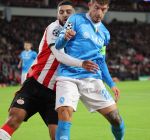 Eindhoven, 21 Oktober 2025
CL Wedstrijd PSV-Napolie, eindstand 6-2
Ismael Saibari met Giovanni Di Lorenzo