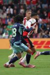 Eindhoven, 21 September 2025
PSV-AJAX, Eindstand 2-2
Kompetitie seizoen 2025-2026
Ismael Saibari met Kian Fitz-Jim