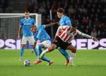 Eindhoven, 21 Oktober 2025
CL Wedstrijd PSV-Napolie, eindstand 6-2
Ismael Saibari met Noa Lang