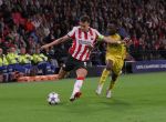 Eindhoven, 16 September 2025
CL wedstrijd PSV-Union Saint-Gilloise, eindsatnd 1-3
Ivan Perisic in duel met Ousseynou Niang