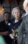 Groesbeek, 12-09-2025 - Hare Koninklijke Hoogheid Prinses Beatrix heropent de gerestaureerde korenmolen De Zuidmolen in Groesbeek. Prinses Beatrix loopt met wandelstok.