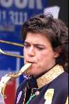 Edit v Zalinge op de saxofoon tijdens Karnaval 1999