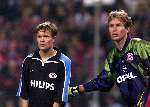 Eindhoven 26 oktober 1999
Wedstrijd in de championsleague tussen PSV-Bayern Munchen, eindstand 2-1
JOONAS KOLKKA samen met doelman STEFAN WESSELS