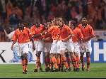 Amsterdam 9 oktober 1999 ARENA
Vriendschappelijke interland
NEDERLAND-BRAZILIE, eindstand 2-2
Blijdschap bij 1-0