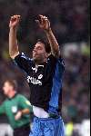 Eindhoven 26 oktober 1999
Wedstrijd in de championsleague tussen PSV-Bayern Munchen, eindstand 2-1
RUUD V NISTELROOY is blij nadat hij 1-0 heeft gescoord