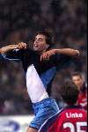 Eindhoven 26 oktober 1999
Wedstrijd in de championsleague tussen PSV-Bayern Munchen, eindstand 2-1
RUUD V NISTELROOY is blij nadat hij 1-0 heeft gescoord