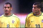 Amsterdam 9 oktober 1999 ARENA
Vriendschappelijke interland
NEDERLAND-BRAZILIE, eindstand 2-2
Vampeta met Rivaldo