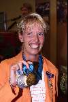 Den Haag 4 oktober 2000
Huldiging van de medaillewinnars  Olympische spelen door Koningin Beatrix en Prins Willem Alexander.
Anky v Grunsven.