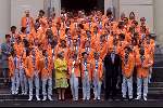 Den Haag 4 oktober 2000
Huldiging van de medaillewinnars  Olympische spelen door Koningin Beatrix en Prins Willem Alexander.
o.a. Leontien v Moorsel, Inge de Bruin , Pieter v d Hoogenband, Leontien v Moorsel, Mark Huizinga, Stephan Veen, Jeroen Dubbeldam en Anky v Grunsven.