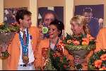 Den Haag 4 oktober 2000
Huldiging van de medaillewinnars  Olympische spelen door Koningin Beatrix en Prins Willem Alexander.
o.a. Leontien v Moorsel, Inge de Bruin , Pieter v d Hoogenband, Leontien v Moorsel, Mark Huizinga, Stephan Veen, Jeroen Dubbeldam en Anky v Grunsven.
