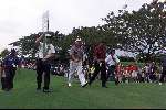 Kuala Lumpur 21 november 1999
Mines Resort golf
WK Golf voor landenteams USA eerste Spanje tweede
TIGER WOODS met MARK O\'MEARA
Golfen